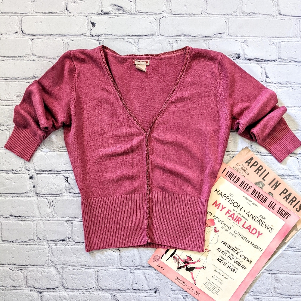 Vintage 1990s Guess fitted cardigan pinup sz xs/small